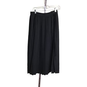 Vintage Women Pleated  Mid length Black Skirt Sz. 10 Portara By Bruestle EUC